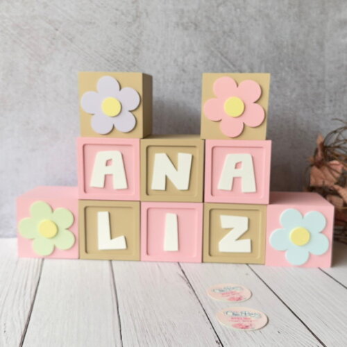 Cubos 8x8cm Decoração Bebê Jardim