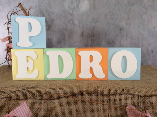 Cubos com Nome 8x8cm Candy Colors
