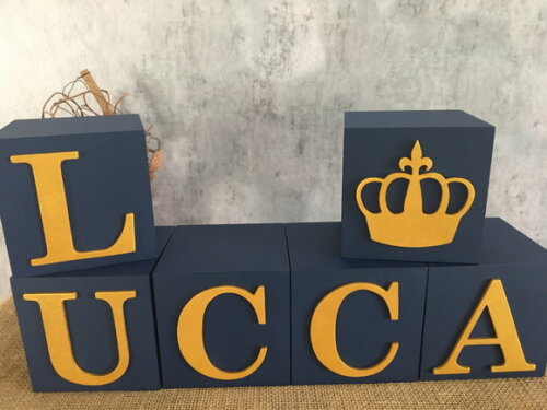 Cubos Decorativos 10x10 com Coroa Pequeno Príncipe
