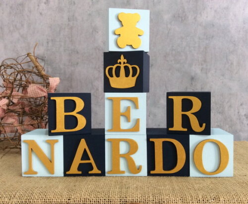 Cubos Decorativos 6x6cm + Urso e Coroa