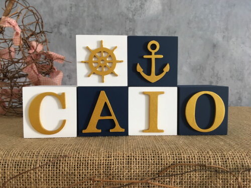 Cubos Decorativos 6x6cm Marinheiro