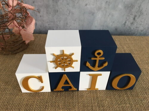 Cubos Decorativos 6x6cm Marinheiro