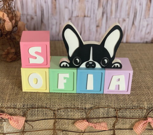 Decoração Bebê - Cubos 6x6cm Candy Ts + Buldog