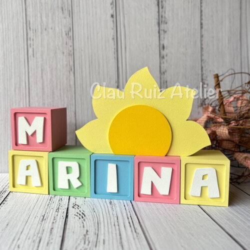 Decoração Bebê - Cubos 6x6cm Candy Ts + Sol