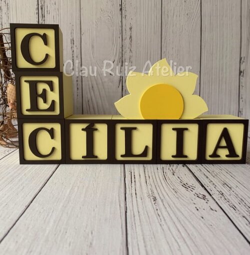 Decoração Bebê - Cubos 6x6cm Candy Ts + Sol