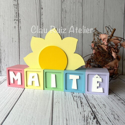 Decoração Bebê - Cubos 6x6cm Candy Ts + Sol