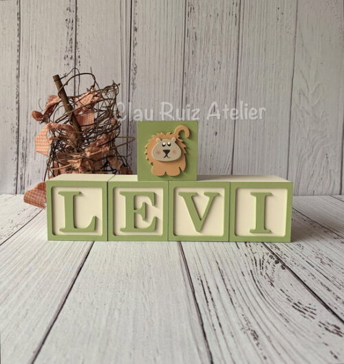 Decoração Bebê - Cubos 6x6cm Safari