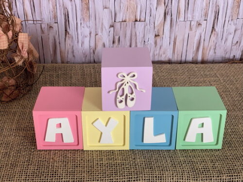 Decoração Bebê - Cubos 6x6cm Ts Candy Colors Bailarina