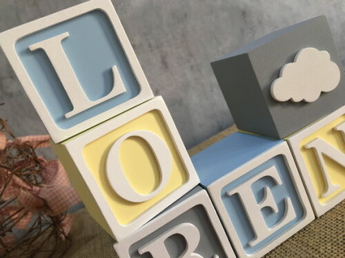 Decoração Bebê - Cubos 6x6cm Ts Nuvem