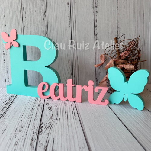 Decoração Bebê - Jardim Encantado - Nome + Borboleta