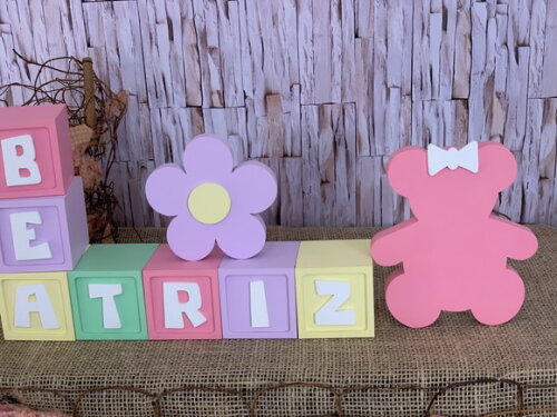 Decoração Bebê Candy Ts + Flor + Urso Ursa