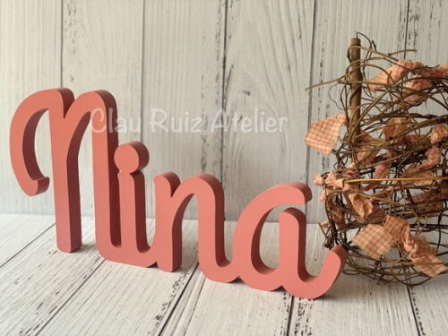 Decoração de Quarto Bebê - Letra Cursiva -nome em mdf