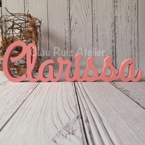 Decoração de Quarto Infantil - Letra Cursiva -nome em mdf