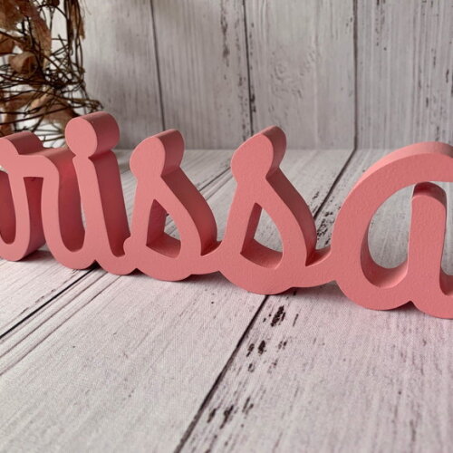 Decoração de Quarto Infantil - Letra Cursiva -nome em mdf
