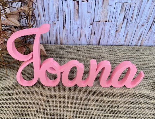 Decoração de Quarto Infantil - Letra Cursiva -nome em mdf