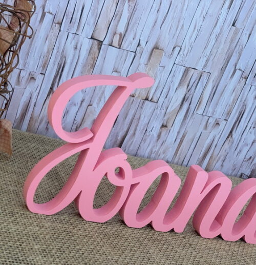 Decoração de Quarto Infantil - Letra Cursiva -nome em mdf
