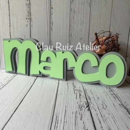 Decoração de Quarto Infantil - Sobreposição Nome em mdf