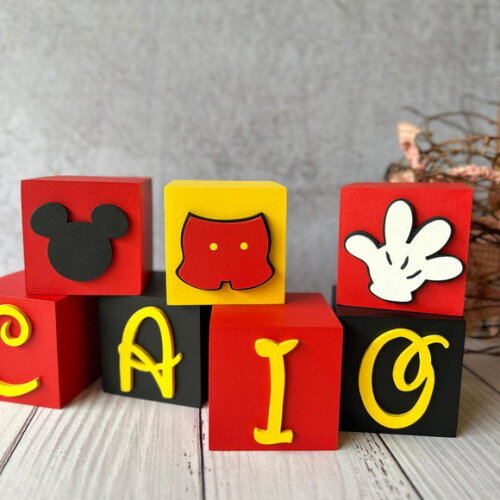 Disney Cubos 6x6cm - Decoração de Festa Infantil e Bebê