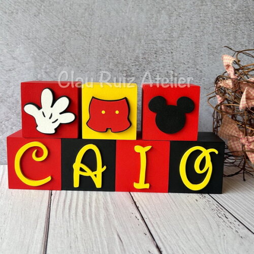 Disney Cubos 6x6cm - Decoração de Festa Infantil e Bebê