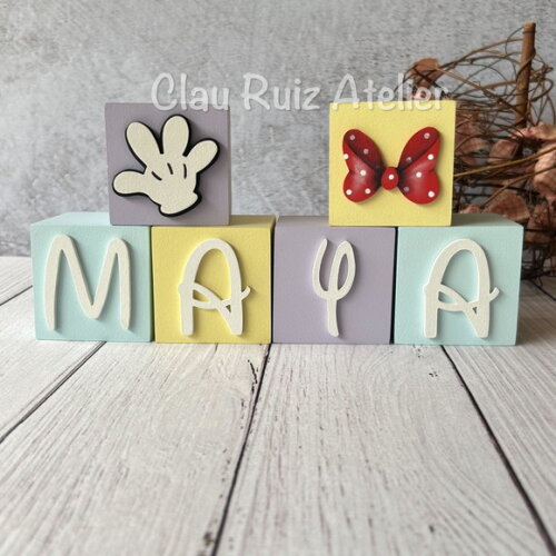 Disney Cubos 6x6cm - Decoração de Festa Infantil e Bebê