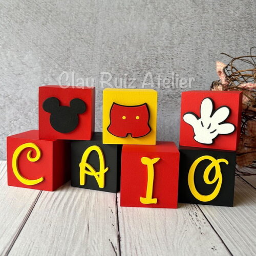 Disney Cubos 6x6cm - Decoração de Festa Infantil e Bebê