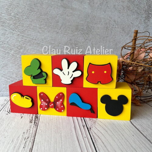 Disney Cubos 6x6cm - Decoração de Festa Infantil e Bebê