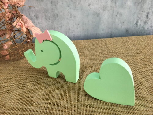 Elefantinho de MDF + Coração
