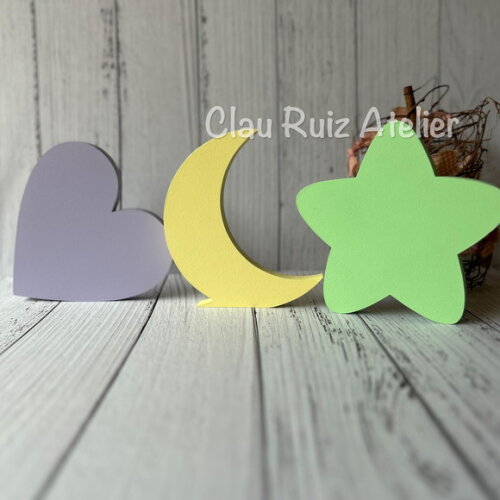 Estrela Lua e Coração Decoração Bebê