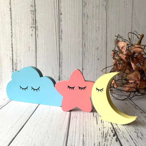 Estrela Lua e Nuvem de Mesa Decoração Bebê