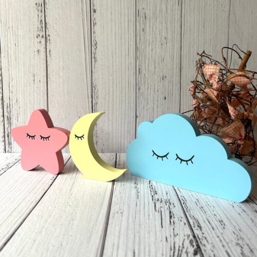 Estrela Lua e Nuvem de Mesa Decoração Bebê