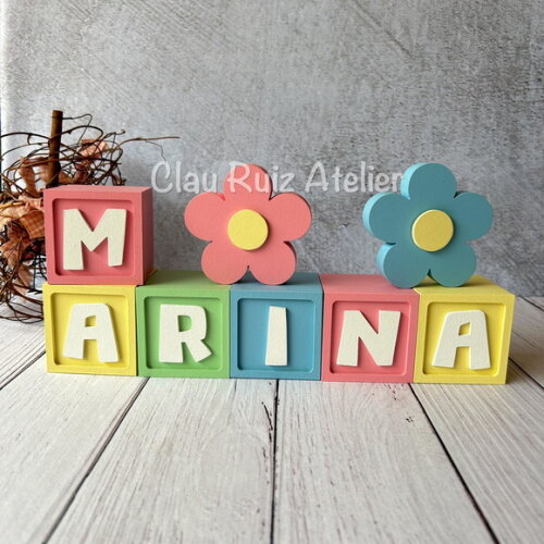 Flores Dupla de Cubos 6x6cm Candy Ts Decoração Bebê