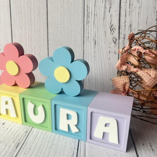 Flores Dupla de Cubos 6x6cm Candy Ts Decoração Bebê