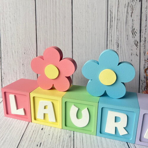 Flores Dupla de Cubos 6x6cm Candy Ts Decoração Bebê