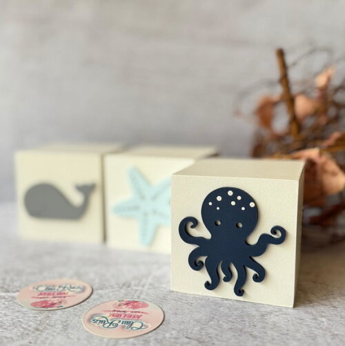 Fundo do Mar Cubos 8x8cm Decoração Bebê
