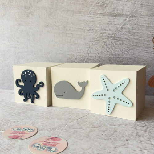 Fundo do Mar Cubos 8x8cm Decoração Bebê