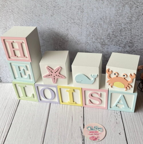 Fundo do Mar Tons Pastel Cubos 6x6cm Ts- Decoração Bebê