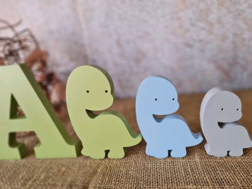 Iniciais com Trio de Dinossauros