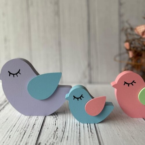Jardim Encantado - Decoração Bebê- Trio de Passarinhos
