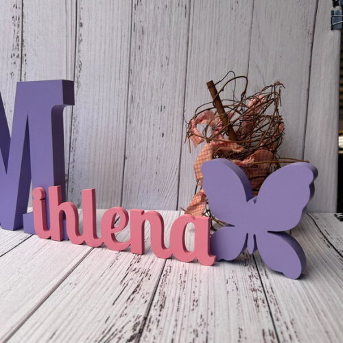 Jardim Encantado -decoração Bebê Nome em mdf + Borboleta