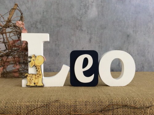 Letras de Madeira em Bloco Safari