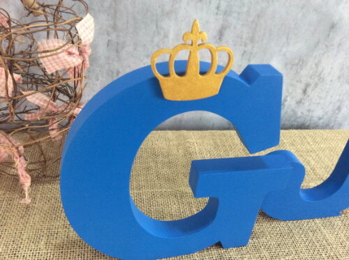 Letras de MDF -Iniciais com Coroa