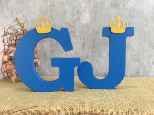 Letras de MDF -Iniciais com Coroa