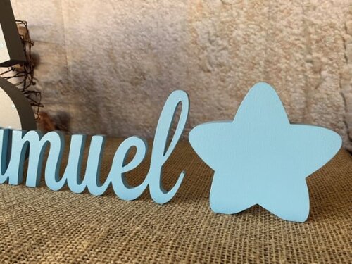 Letras De Mdf -nomes 18cm + Estrela