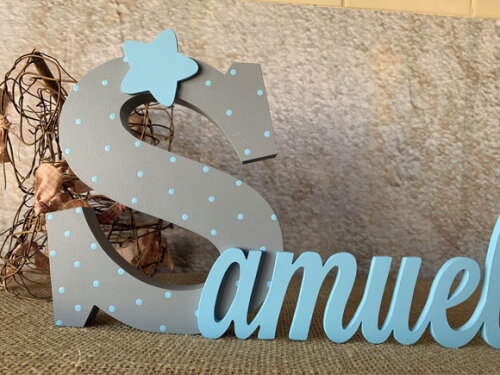 Letras De Mdf -nomes 18cm + Estrela