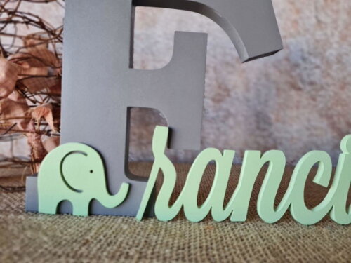 Letras de MDF -Nomes 18CM ELEFANTE