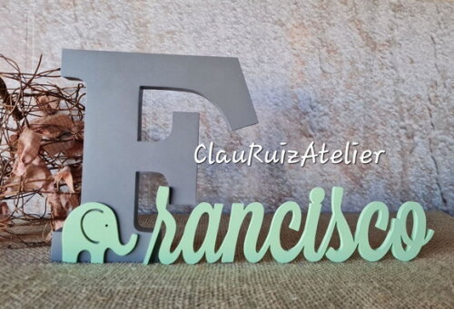 Letras de MDF -Nomes 18CM ELEFANTE