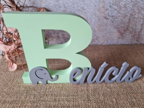 Letras de MDF -Nomes 18CM ELEFANTE