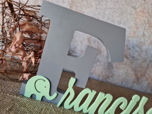 Letras de MDF -Nomes 18CM ELEFANTE