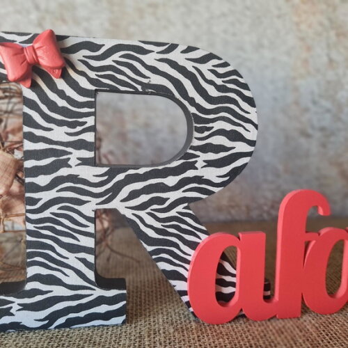 Letras De Mdf -nomes 18cm Laço