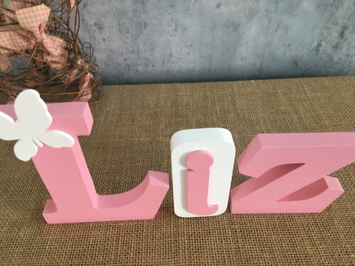 Letras de mdf -nomes Blocos Borboleta